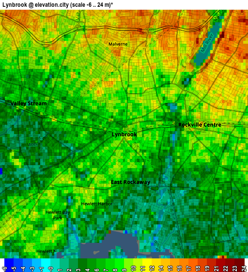 Lynbrook elevation map