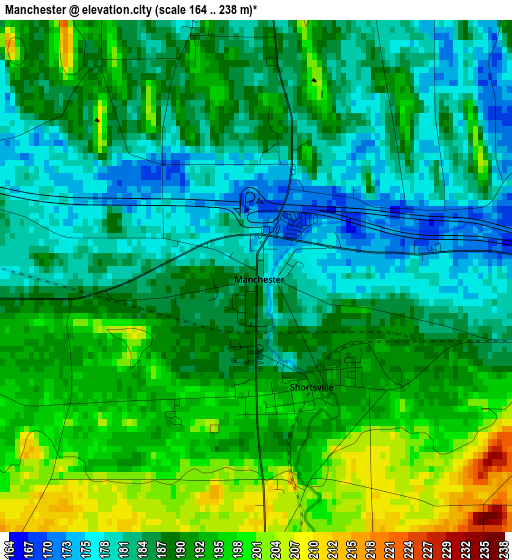 Manchester elevation map