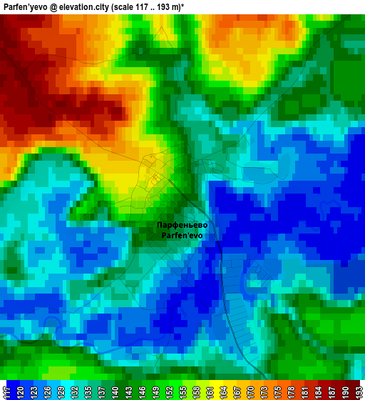 Parfen’yevo elevation map