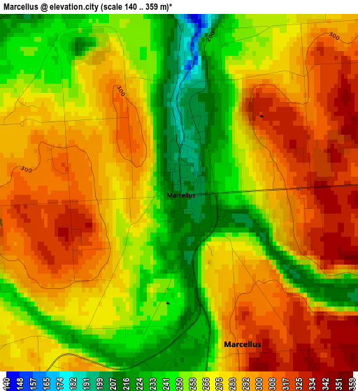 Marcellus elevation map