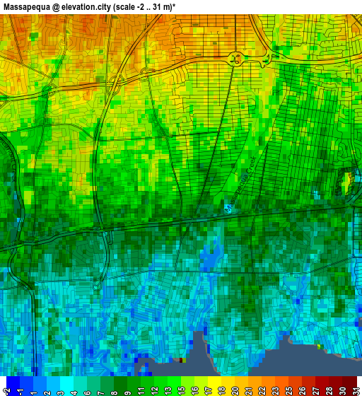 Massapequa elevation map