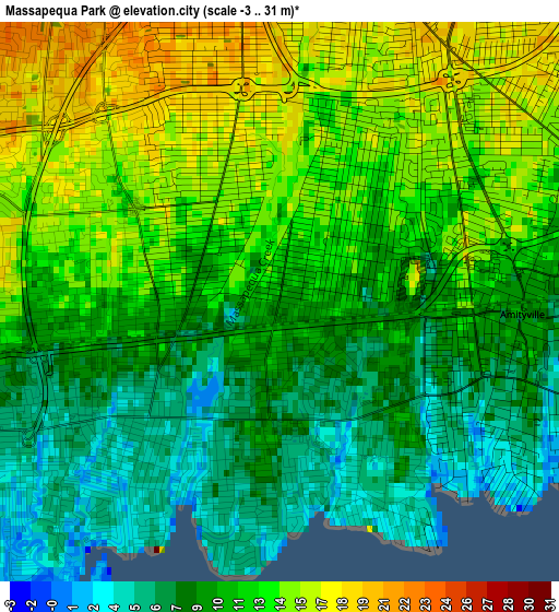 Massapequa Park elevation map