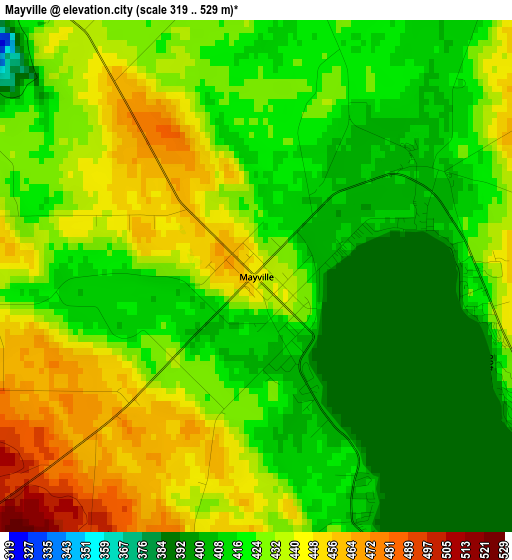 Mayville elevation map