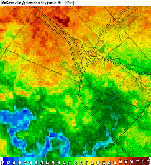 McKownville elevation map