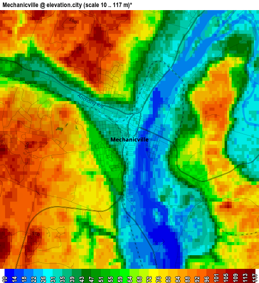 Mechanicville elevation map