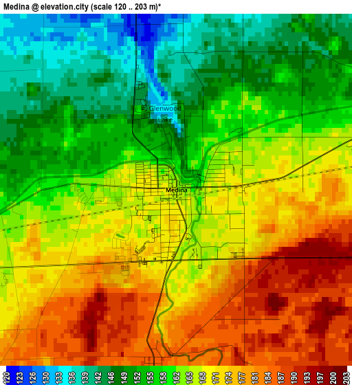 Medina elevation map