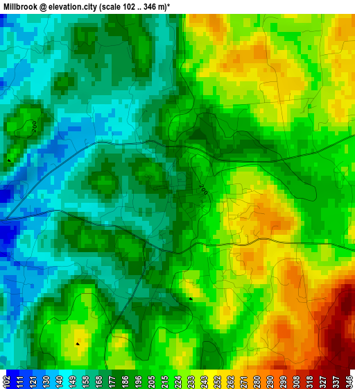 Millbrook elevation map