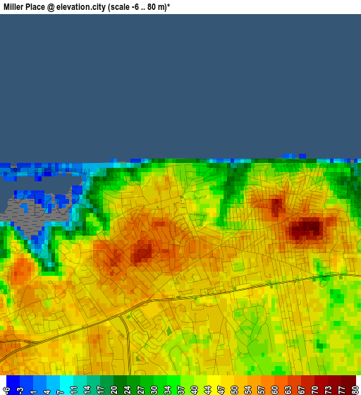 Miller Place elevation map