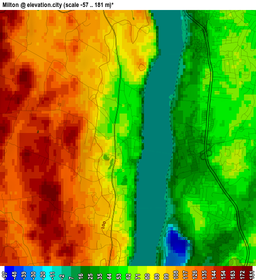 Milton elevation map