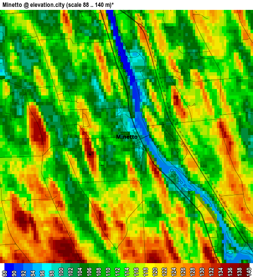 Minetto elevation map