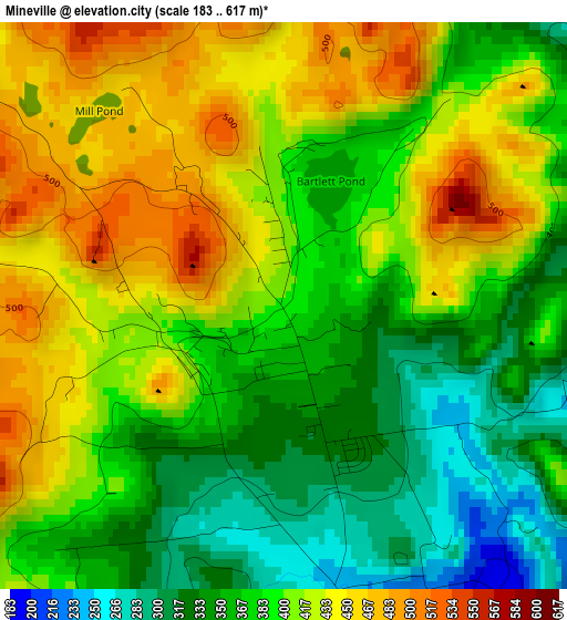 Mineville elevation map