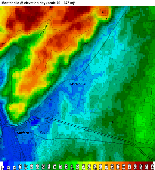 Montebello elevation map