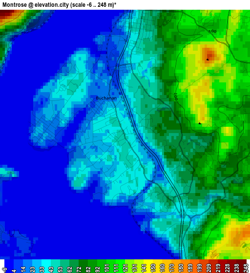 Montrose elevation map