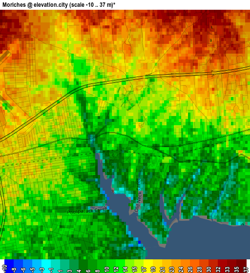 Moriches elevation map