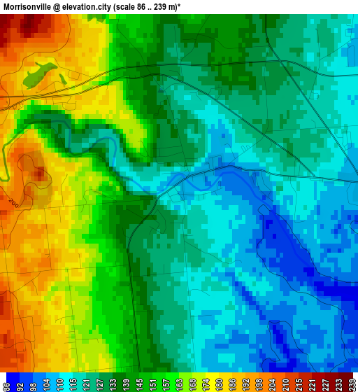 Morrisonville elevation map