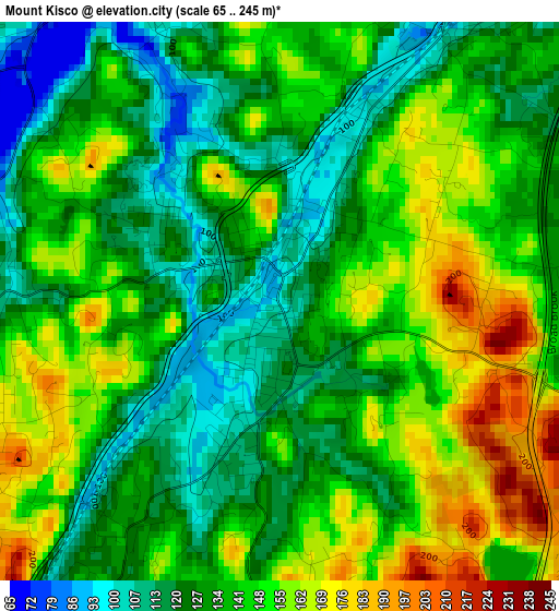 Mount Kisco elevation map