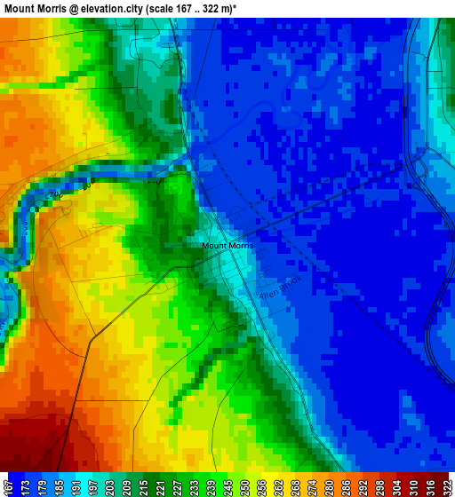 Mount Morris elevation map