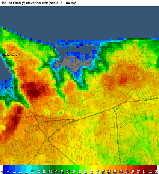 Mount Sinai elevation map