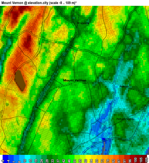 Mount Vernon elevation map