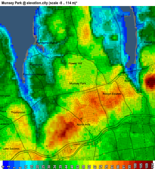 Munsey Park elevation map