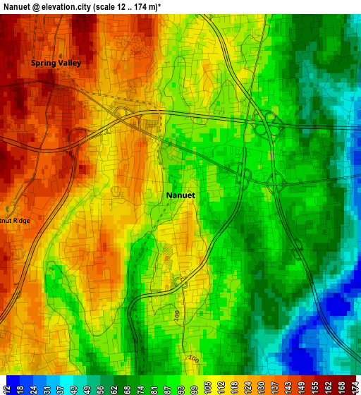 Nanuet elevation map