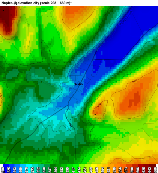 Naples elevation map