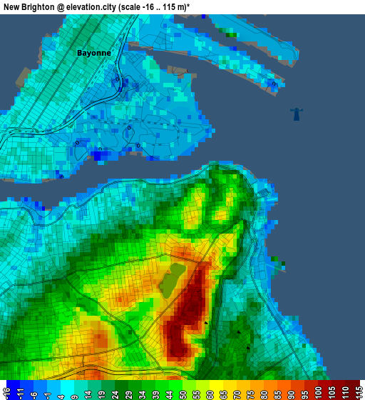 New Brighton elevation map