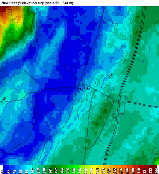 New Paltz elevation map