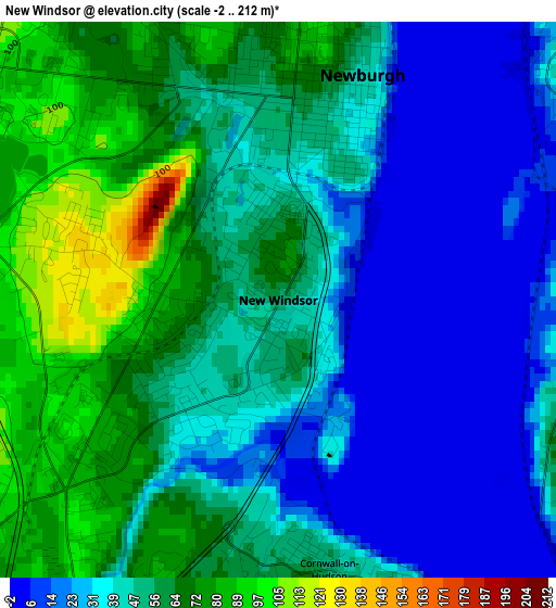 New Windsor elevation map