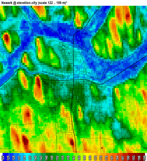 Newark elevation map