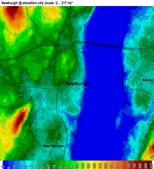 Newburgh elevation map