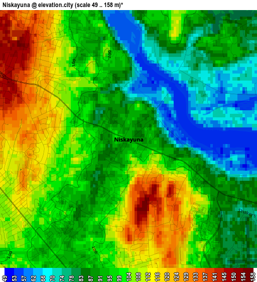 Niskayuna elevation map