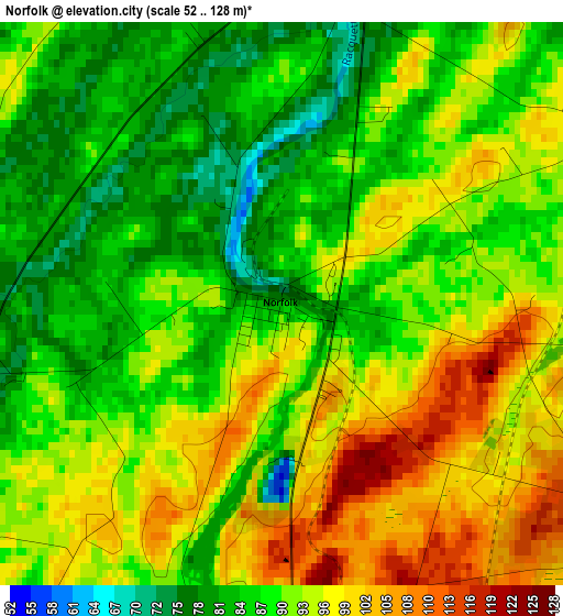 Norfolk elevation map