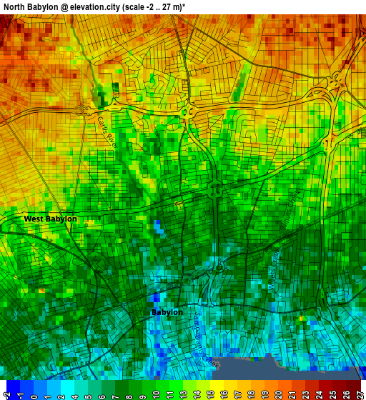 North Babylon elevation map