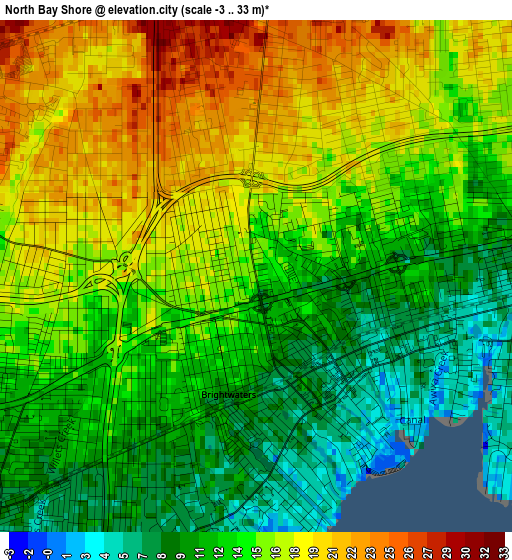 North Bay Shore elevation map