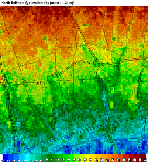 North Bellmore elevation map