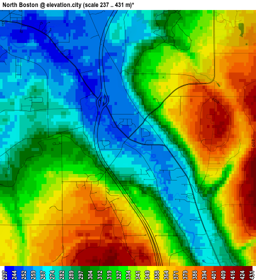 North Boston elevation map