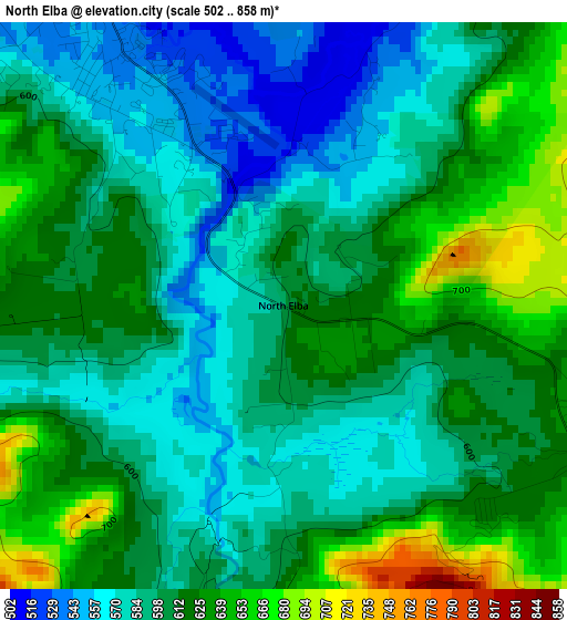 North Elba elevation map