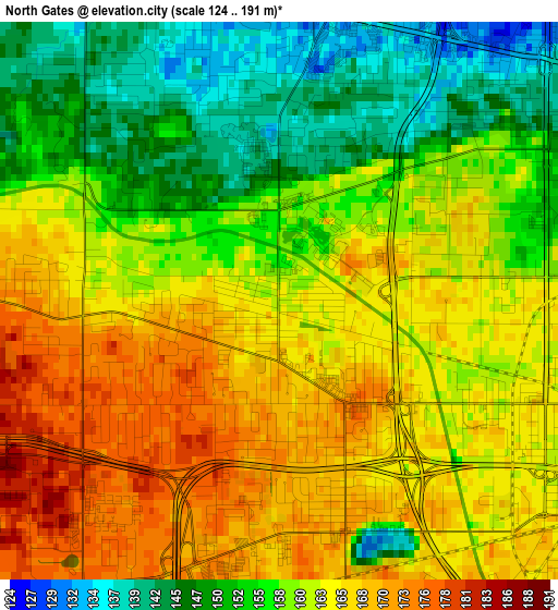 North Gates elevation map