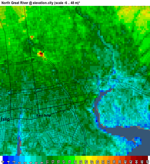 North Great River elevation map