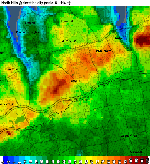 North Hills elevation map