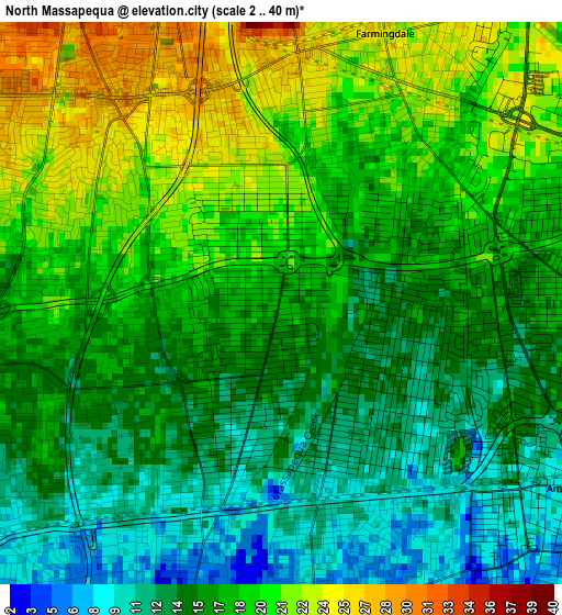 North Massapequa elevation map