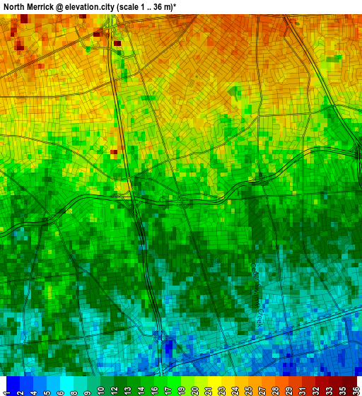 North Merrick elevation map