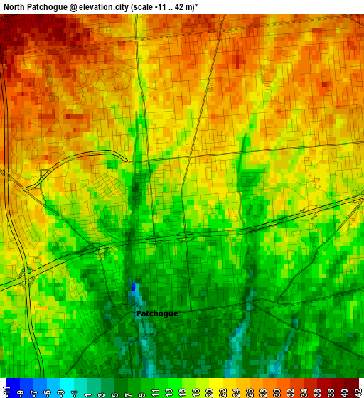 North Patchogue elevation map