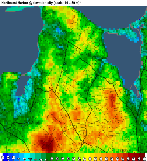 Northwest Harbor elevation map