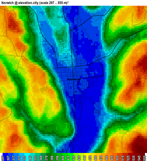 Norwich elevation map