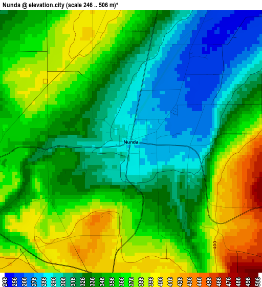 Nunda elevation map