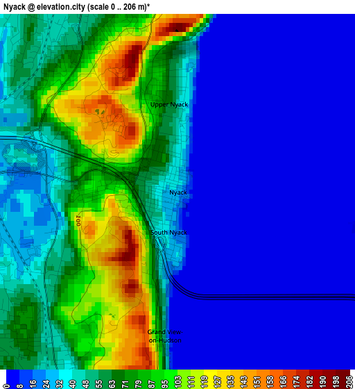 Nyack elevation map