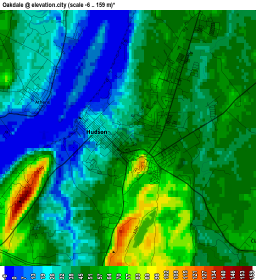 Oakdale elevation map