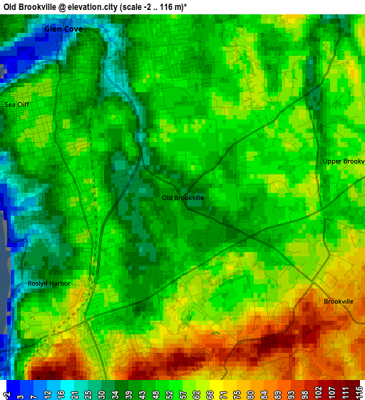 Old Brookville elevation map